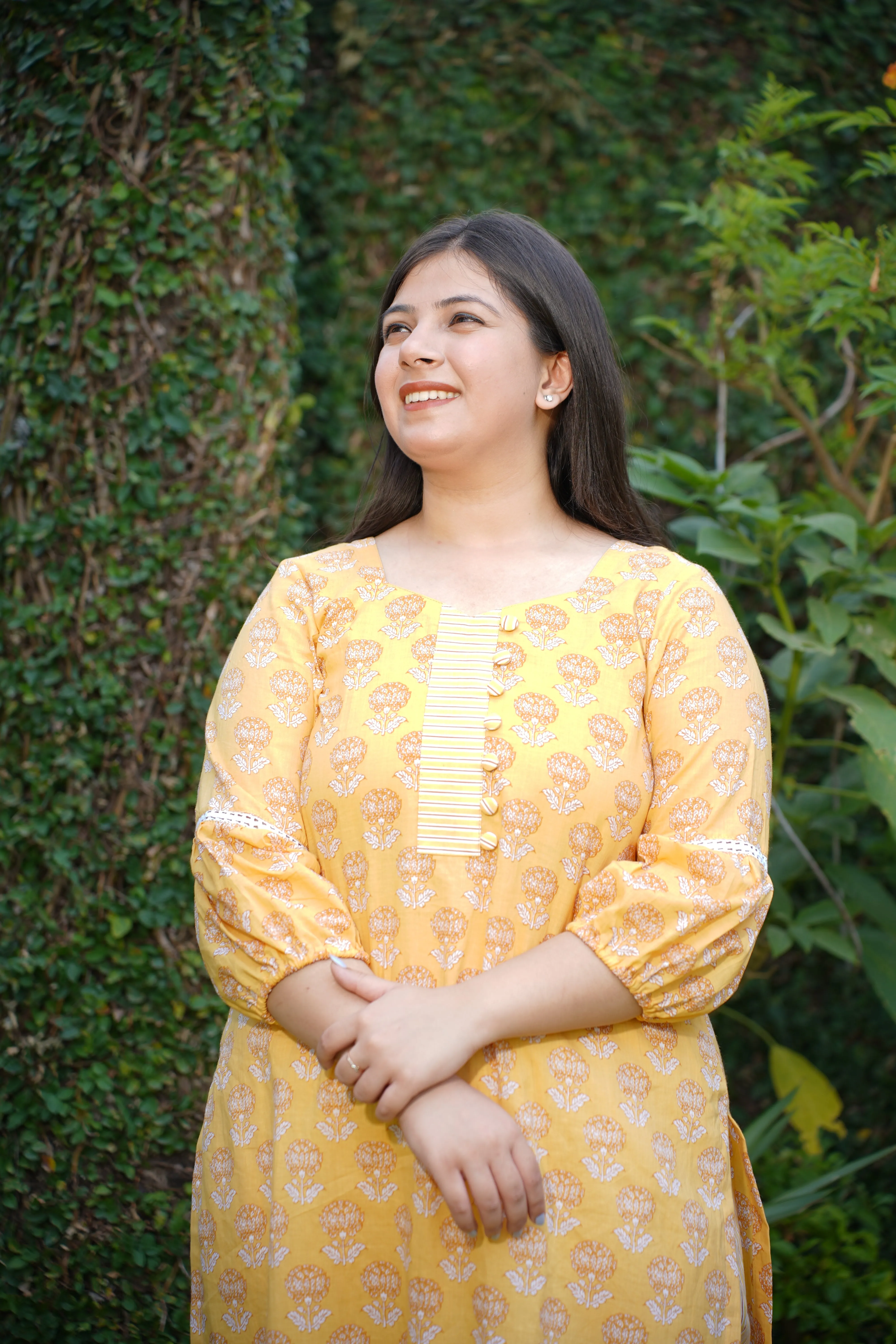 Subtle Glow Block Printed Suit Set