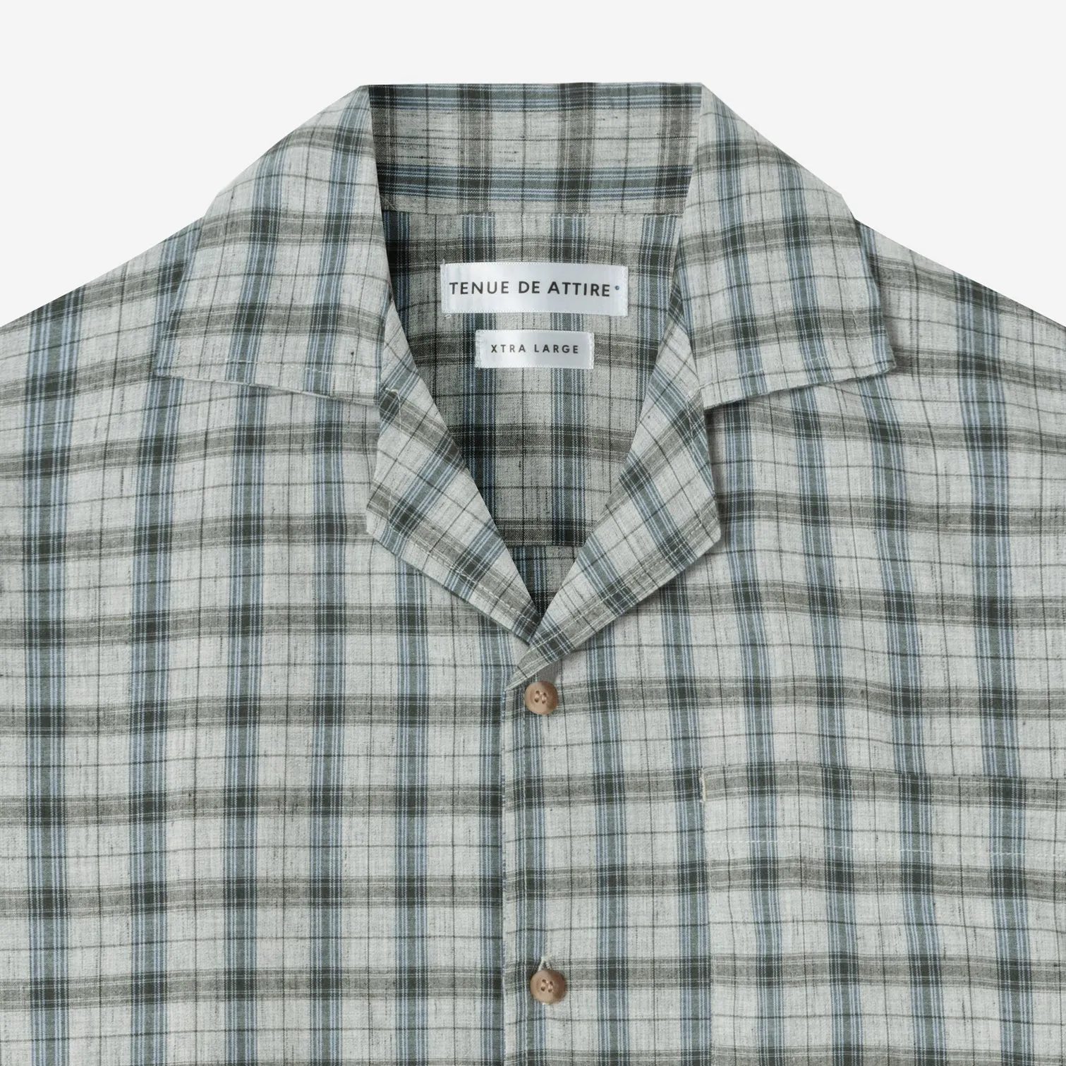 Sunny Vacation Short Sleeve Camp Collar Plaid Shirt - Grey
