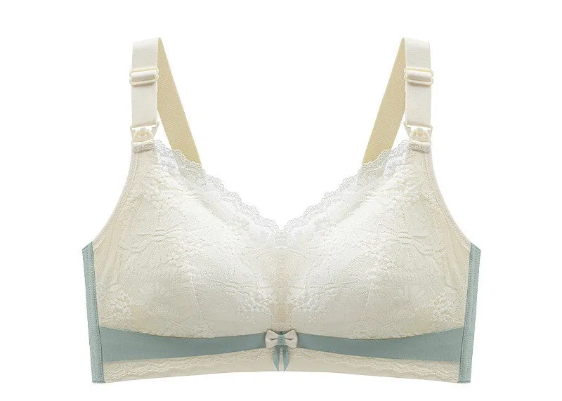 Tea fiber plus size large cup no rims nursing bra push up no rims maternity underwear women's thin