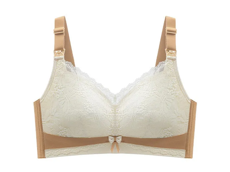 Tea fiber plus size large cup no rims nursing bra push up no rims maternity underwear women's thin
