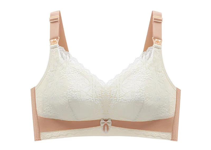 Tea fiber plus size large cup no rims nursing bra push up no rims maternity underwear women's thin
