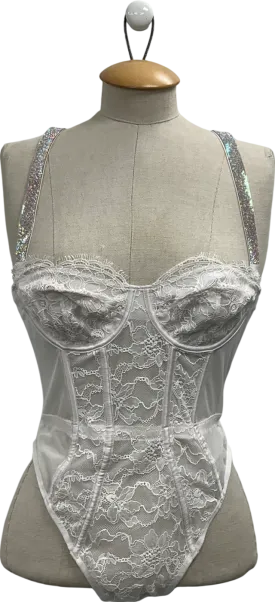 Victorias Secret Coconut White Shine Bodysuit UK S